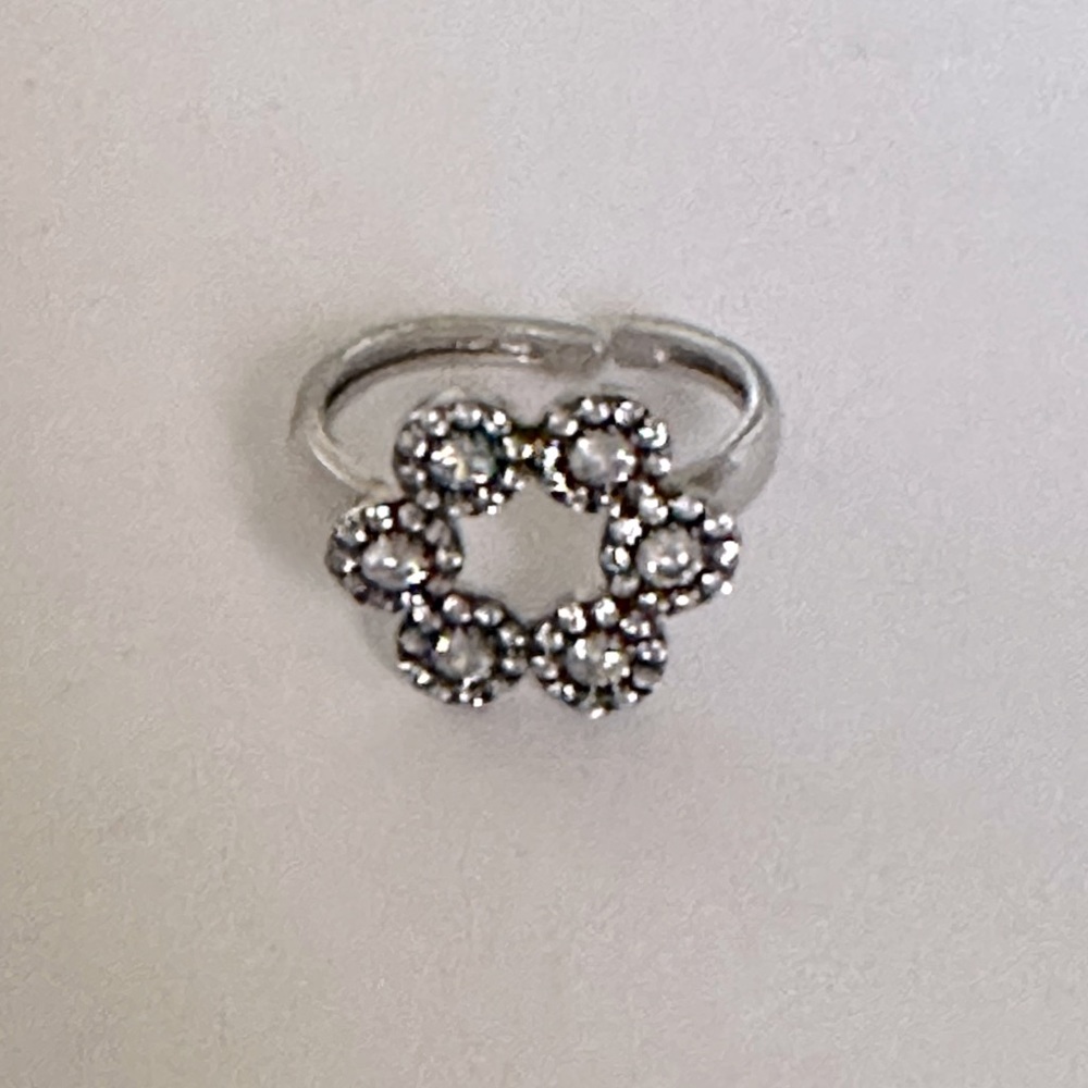 925 Silver ring cz stones flower cz stones - Picture 3 of 4